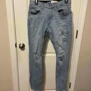 Old Navy Men's Distressed Light Blue Skinny Jeans